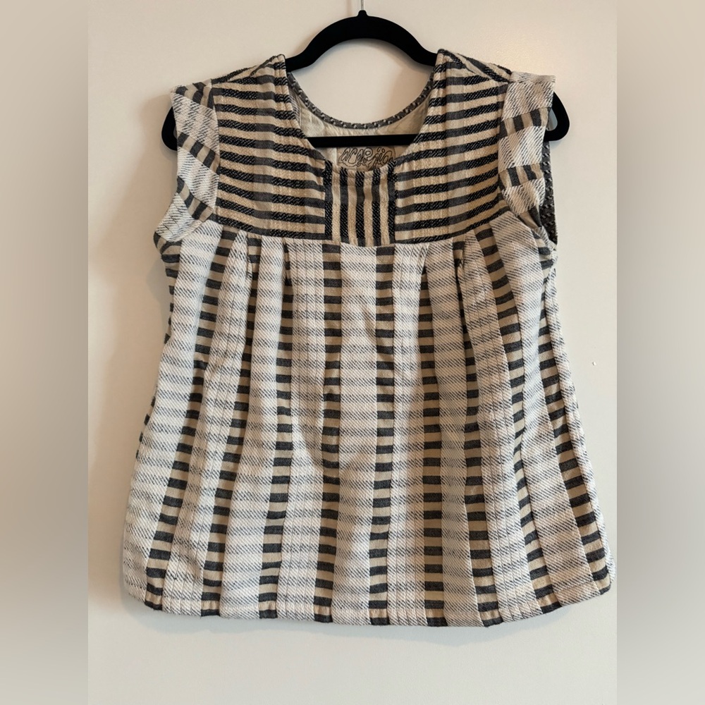Ace & Jig Black and Cream Striped Blouse